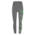 thumbnail image 4 of lcziwo Todays Daily Sales, Womens St Patricks Day Leggings Shamrock Leaves Print Pant Slim Fit Tummy Control Workout Leggings Irish Green Yoga Pants Gray XXL, 4 of 6