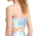 thumbnail image 4 of Top de tubo sin tirantes brillante para mujer, traje de escenario envolvente de pecho de charol, Top de tubo de Color sólido, disfraces Zhivalor 222307-5, 4 of 4