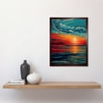 thumbnail image 2 of Seascape Scarlet Sunrise Fiery Horizon Clouds Art Print Framed Poster Wall Decor 12x16 inch, 2 of 5
