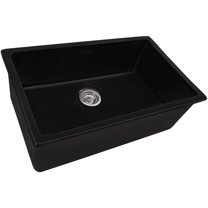 Ruvati 27in Fireclay Undermount / Drop-in Topmount Kitchen Sink Single BowlBlack