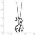 thumbnail image 2 of White Sterling Silver necklace Cable Themed Cubic Zirconia CZ Clear Black 18 in 24 mm 1, 2 of 2