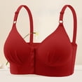 thumbnail image 2 of Front Closure Comfort Bra - Wireless Full Coverage Bralette for Older Women, Easy Hook Nursing Bra | Hontri | Womens Front Closure Bra Comfortable Underwear No Rims Convenient (Red | 42), 2 of 9
