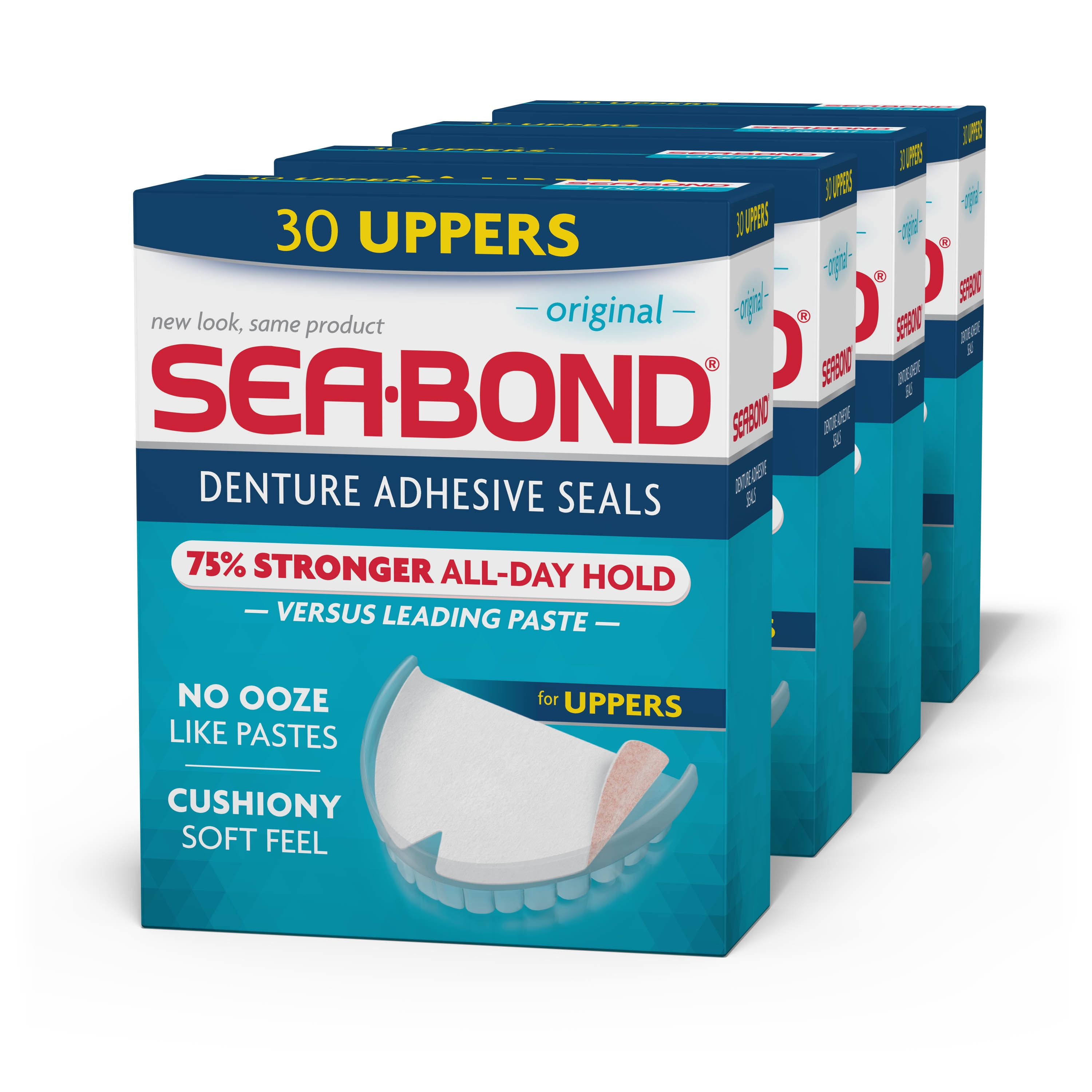 Sea Bond Secure Denture Adhesive Seals, 30 Seals for Upper Dentures