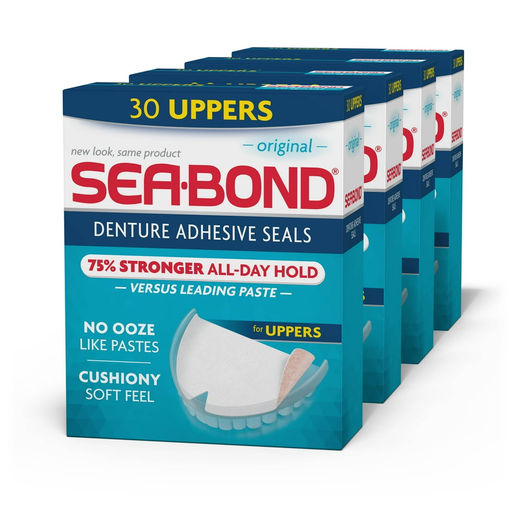 Sea Bond Secure Denture Adhesive Seals, For an All Day Strong Hold, 30
