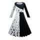 thumbnail image 1 of Disfraz De película malvada para niños, vestido De dama De honor blanco y negro, vestido De fiesta De Halloween con capa y peluca, nuevo, 1 of 4