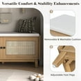 thumbnail image 3 of 43" Shoe Storage Bench with Cushion, 2-Tier Wood Bench with Adjustable Shelves and 2 Rattan Doors, Rustic Shoe Organizer Cabinet for Entryway, Hallway, 3 of 9