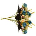 thumbnail image 3 of Ramo de rosas de cristal artificial Ceremonia de banquete de boda Decoración floral de tela de seda rosa falsa, Azul Kearding HA6935-07B, 3 of 6