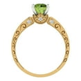 thumbnail image 4 of 1.06 ct Round Cut Natural Peridot Solitaire 14K Yellow/White Gold Womens Engagement Ring, 4 of 5