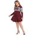 thumbnail image 2 of HDE Womens Plus Size Party Dress Ugly Christmas Sweater Long Sleeve Skater Dress Xmas Truck 1X, 2 of 6