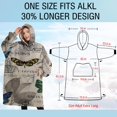 thumbnail image 4 of Oversized Wearable Blanket Hoodie,Butterfly Leaf Text Pattern Sherpa Blanket Hoodie with Super Pockets,Super Warm Fuzzy Pullover for Women & Men, 4 of 6