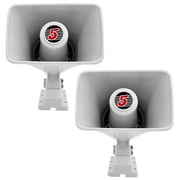 5 Core PA Horn Speaker Indoor Outdoor Waterproof Loud 6 Inch Portable PA Speaker with 8 Ohm Impedance and 50 Watt Peak Power High-Performance Siren Speaker, Mounting Bracket HW 405 2PK