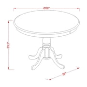 East West Furniture Dining Room Set Buttermilk & Cherry, ANWE3-BMK-W