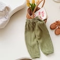thumbnail image 5 of Gubotare Baby Pants for Baby Girl Kids Toddler Baby Girl Plaid Pants Elastic Waist Gingham Ruffled Pants Bloomers Bell Bottom Trousers 4T 5T (Green,4-5 Years), 5 of 8