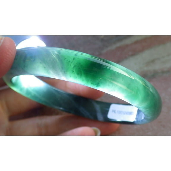 Icy Green Natural A JADE Jadeite Bangle Bracelet 60 mm 685999 TN