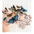 thumbnail image 3 of Ambesonne Butterfly Shower Curtain, Vintage Monarch Damask, 69"Wx70"L, Pale Rust, 3 of 3