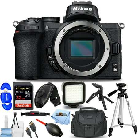Nikon Z 50 Mirrorless Digital Camera (Body Only) + 64GB + LED Light Kit Bundle