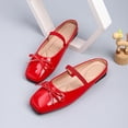 thumbnail image 2 of IEMIEMIEM Ballet Flats for Women Comfortable Slip On Non-Slip Bow Soft Mary Jane Walking Party Fashion Dress Shoes Red 5.5 Wide, 2 of 4