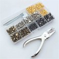 thumbnail image 3 of 480 Leather Rivets Set Double Cap,3 Sizes Metal Tubular Rivet With Punch Pliers And 3 Pieces Fixing Tools Compatible With Leather Repair Replacement R_Special Gift 773, 3 of 5