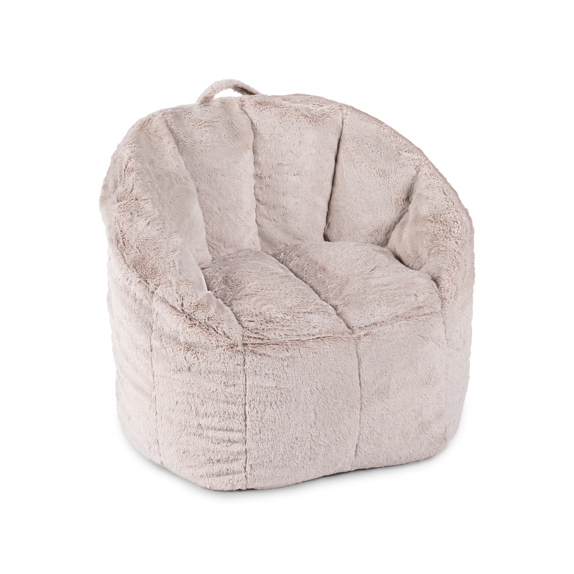 Big Joe Milano Bean Bag Chair for Kids, Teens, Adults, Ultra-Soft Taupe Plushie Polyester Blend, Lightweight Seat for Reading Nook and Gaming, 2.5 foot Refillable