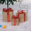 Gueuusu Christmas Decoration Lighted Gift Box, Wrought Iron Christmas Layout