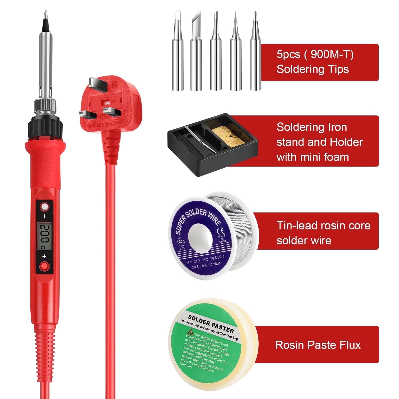 Saldatore Multifunzione 60W Con Pistola - Riscaldamento Esterno, Kit Per Circuiti, Verde - Foto 11