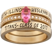 Order Now for 2025 Graduation, Freestyle Women's 3 Piece Stackable Marquise Class Ring Sterling Silver, Personalized, High School or College
