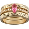 Order Now for Graduation, Freestyle Women's 3 Piece Stackable Marquise Class Ring Sterling Silver, Personalized, High School or College