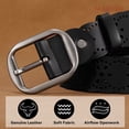 thumbnail image 4 of JASGOOD Women Leather Belts Hollow Flower Black Belt for Ladies Jeans, 4 of 10