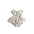 thumbnail image 2 of LYMAYTER Infant Baby Girl Summer Dress Romper Sleeveless Floral Print Ruffle Onesie‌ 3M-24M, 2 of 8