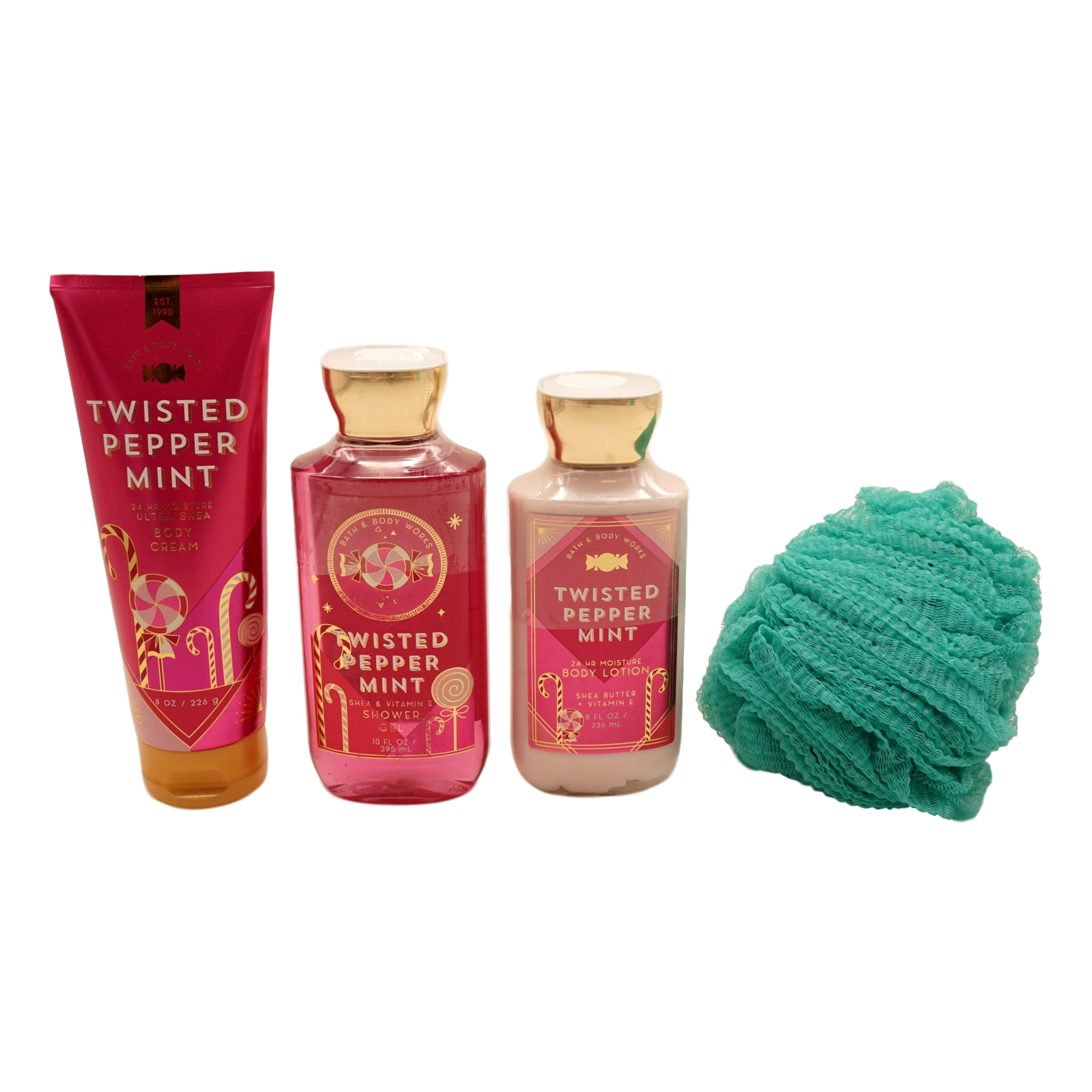 Twisted Peppermint Set Shower Gel 10 oz, Lotion 8 oz, Body Cream 8 oz