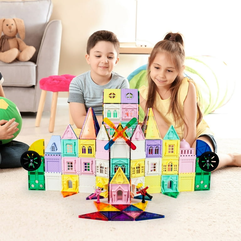 PicassoTiles Mattoncini Da Costruzione 200 Pezzi – Giocattolo STEM, 5 Colori, 4 Forme, Per Bambini 3+ Anni, Mix & Match, Sicuro E Lavabile - 2