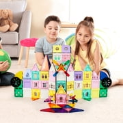 PicassoTiles Magnetic Tiles for Kids – 200PCS STEM Construction Building Blocks Set, Educational Creative Learning Toy, Magnetic Building Kit