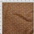 thumbnail image 3 of oneOone Silk Tabby Fabric Leaves & Floral Block Print Fabric BTY 42 Inch Wide, 3 of 4