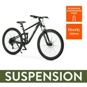 Ozark Trail FS.2 Slalom 29 in Full Suspension Mountain Bike, Medium Frame, Fits Riders 5 ft 6 in - 5 ft 9 in, Black, Adult, Unisex