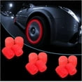 thumbnail image 1 of KAIYANG Tapas de válvula de neumático para automóvil, 12 piezas, tapas de aire de neumático noctilucentes, tapa de válvula de rueda, accesorios de automóvil rojos, 1 of 5
