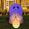 thumbnail image 1 of MesaSe 4‘ Halloween Inflatable Ghost Holding Pumpkin Blow up Holiday Decor w/LED Lights, 1 of 1