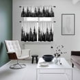 thumbnail image 5 of Dark Gray Forest Kitchen Curtains Valances and Tiers Set of 3 Black Tree Watercolor Bird Vintage Abstract Tier Curtains and Valance with Rod Pocket for Small Windows, 27.5"x24", 5 of 9