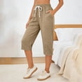 thumbnail image 5 of SwiftWear Women's Capri Pants Wide Leg Sweatpants High Waisted Drawstring Elastic Waistband Loose Casual Sport Pants with Pockets Summer Workout, 5 of 7
