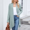 thumbnail image 5 of Gyexs Womens Open Front Knit Cardigan Long Batwing Sleeve Oversized Sweater Chunky Boho Pockets Coat (Green, Size M), 5 of 8