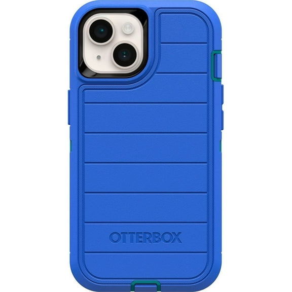 OtterBox Defender Series Screenless Edition Case for iPhone 14 & iPhone 13 Only - Case Only - Microbial Defense Protection - Non-Retail Packaging - Rain Check Blue