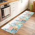 thumbnail image 2 of 2'x6' Rug Runners for Hallways Kitchen, Marine Life Non Slip Entryway Beside Floor Carpet Runner, Nautical Underwater Coral Shell Starfish Watercolor Laundry Room Bedroom Throw Rugs Mat, 2 of 8