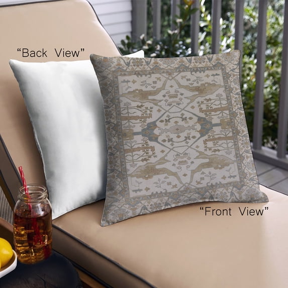 Ahgly Company Outdoor Square Mid-Century Modern Throw Pillow, 18 inch by 18 inch