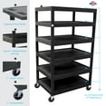 thumbnail image 2 of Luxor Six Flat-Shelf Structural Foam Plastic Cart, 2 of 4
