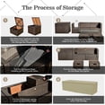 thumbnail image 2 of Spaco 9 Pieces Patio PE Wicker Sectional Set with 50000 BTU Fire Pit Table-Navy, Wicker Furniture Conversation Sets, Coffee Table for Garden, Poolside, Backyard, 2 of 8