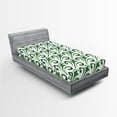 thumbnail image 2 of Ambesonne Nature Fitted Sheet, Botany Abstract Meadow Print, Twin Size, Fern Green and White, 2 of 5
