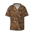 thumbnail image 2 of Lsque Autumn Pinecone Plants print Men's Cuban Collar Short Sleeve Shirt Summer Beachwear Casual Button Down Fashionable Vacation Leisure Shirt-3X-Large, 2 of 7