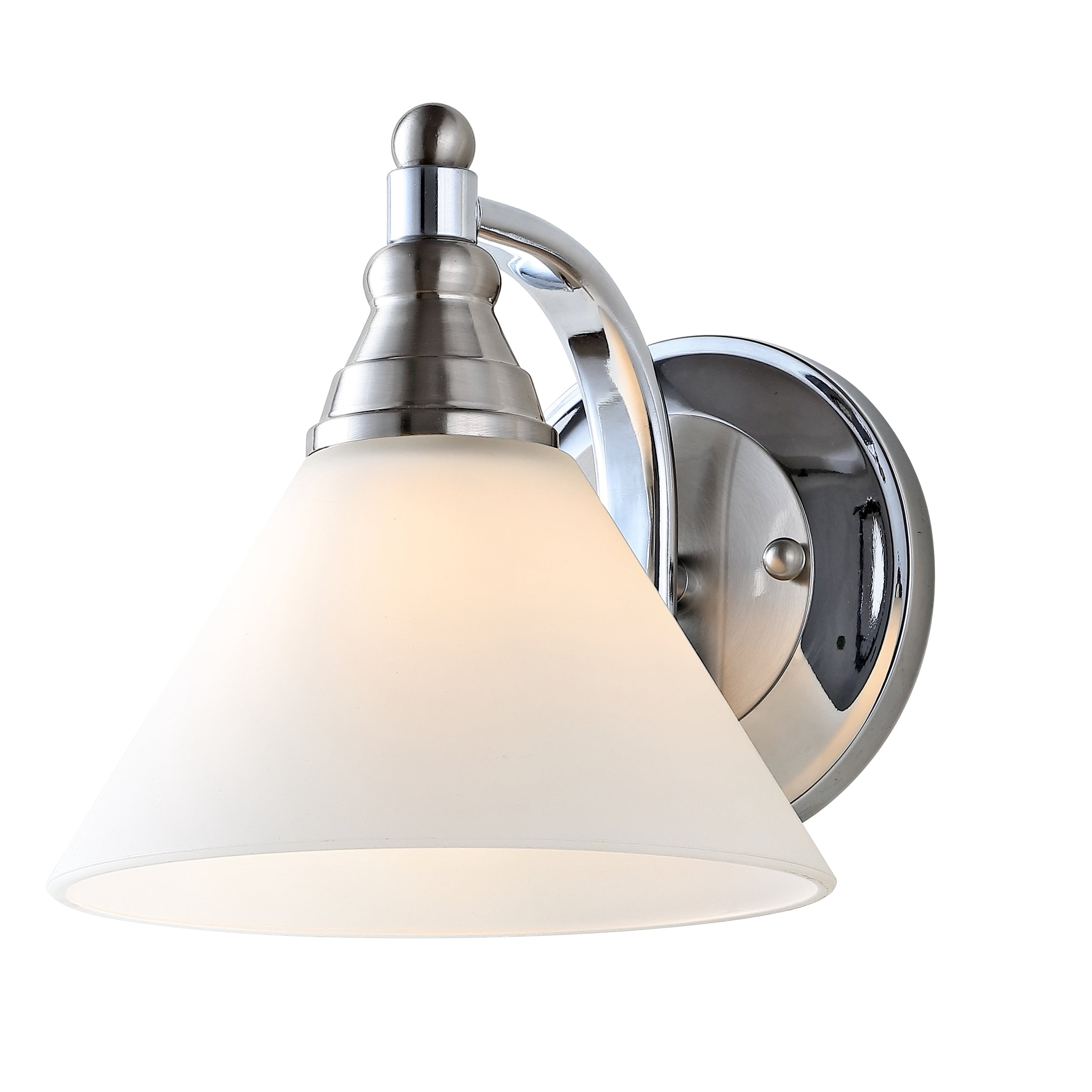 Safavieh Valery 7 in. H One Light Cone Wall Sconce, Nickel/Clear