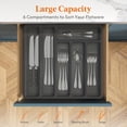 thumbnail image 2 of Organizador de Cubiertos con Tapa, Bandeja Cubierta para Utensilios para Cajón y Encimera de Cocina, Cubiertos y Cubiertos de Plástico Negro, 2 of 5