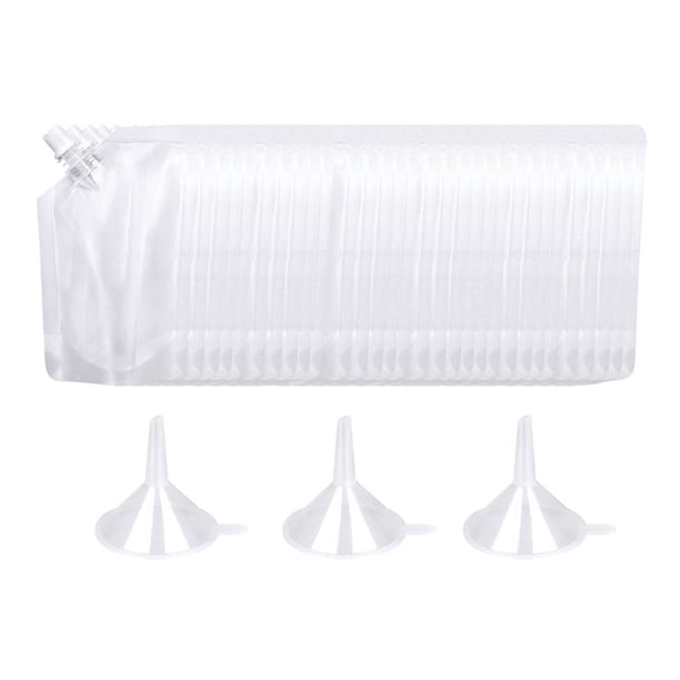 50 Uds. Bolsa de PláStico Transparente PortáTil con Boquilla, Bolsa de PláStico para Botella de Bebida LíQuida, Bolsa de Embalaje Sellada