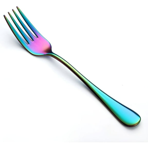 ACDANC Colorful Salad Forks Set of 8. Stainless Steel Rainbow Dessert Forks. Mirror Finish and Dishwasher Safe. 6.8-Inch
